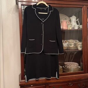 BCBG Max Azria Tipped Knit Sheath Dress & Jacket Set